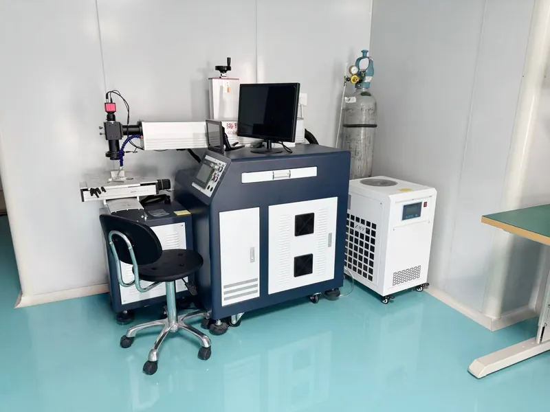 Laser marking station in the production facility
