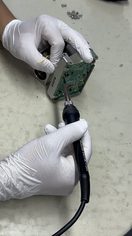 Soldering a circuit board into a mass flow controller